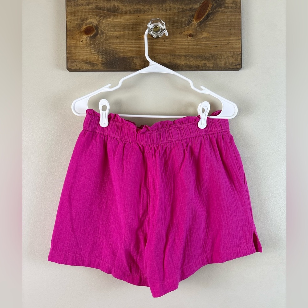 NWT J. Crew hot pink elastic waist/pull on gauze shorts size small cute & comfy - Picture 5 of 5